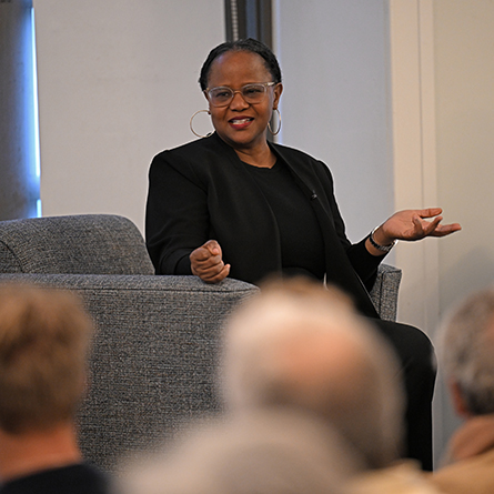 Edwidge Danticat was honored as the featured author at the 20th Daniel Klagsbrun Symposium on Creative Arts and Moral Vision at Connecticut College on April 18.