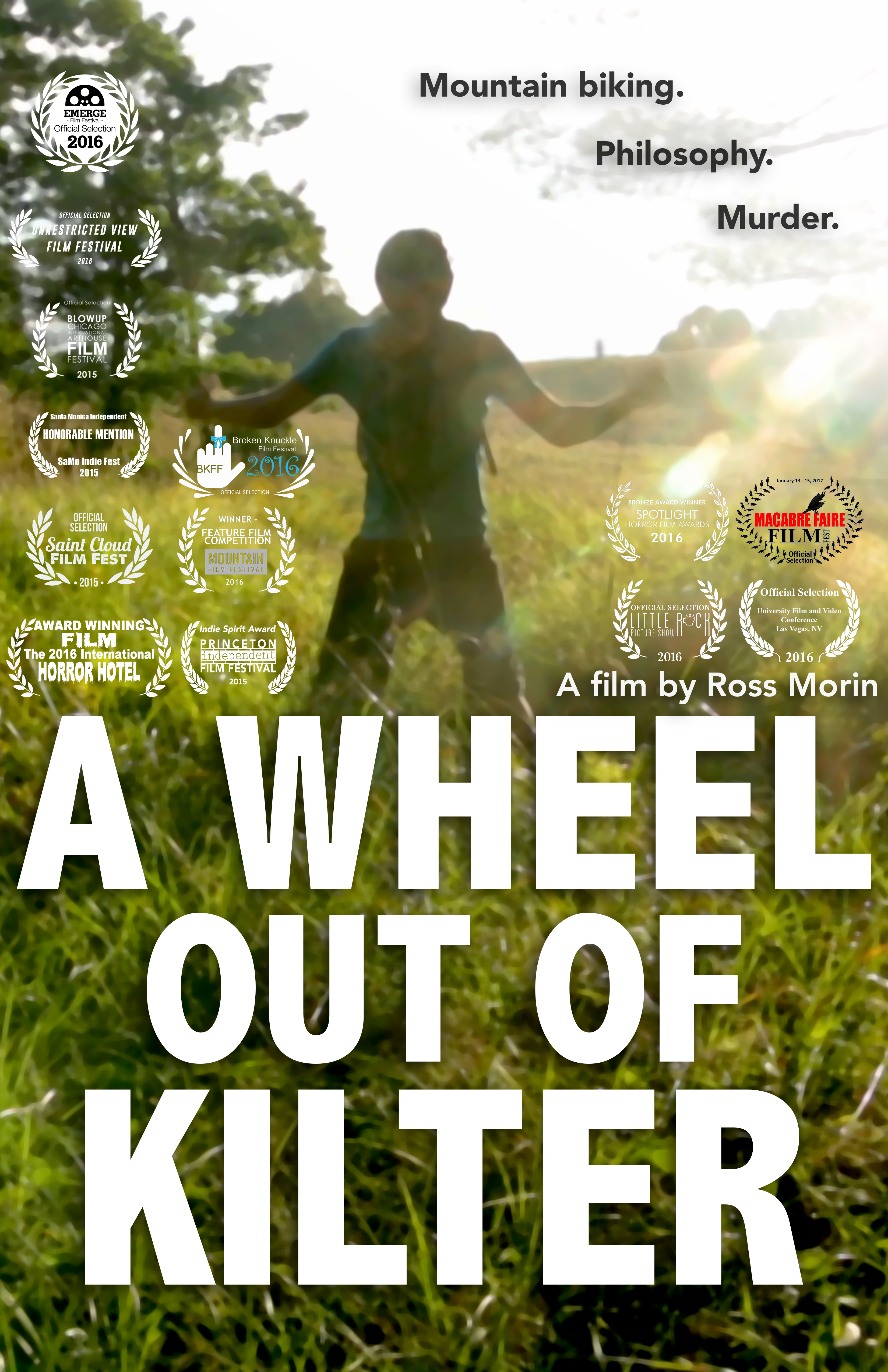 Poster for Ross Morin's film, A Wheel out of Kilter
