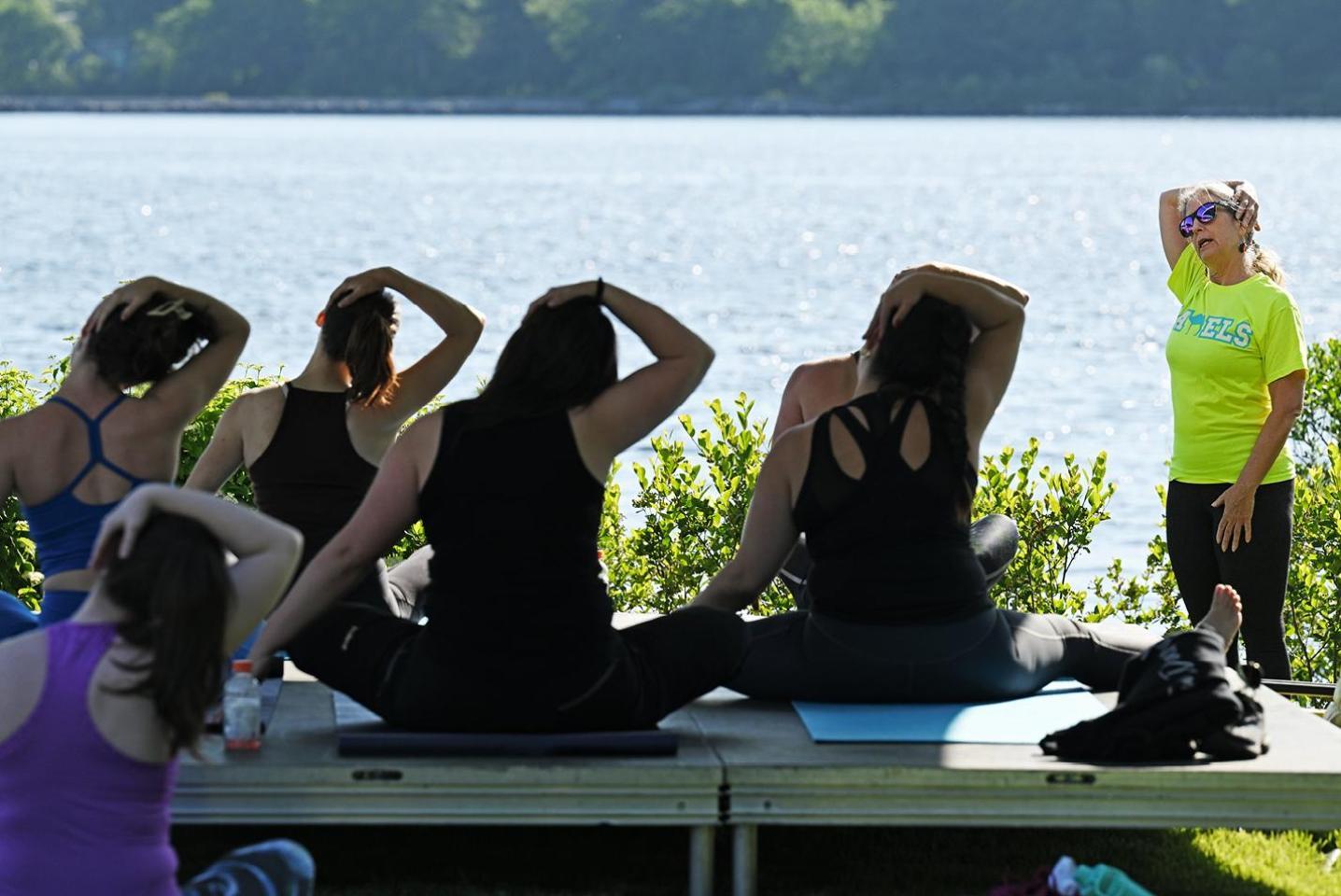 Waterfront yoga at Reunion 2024