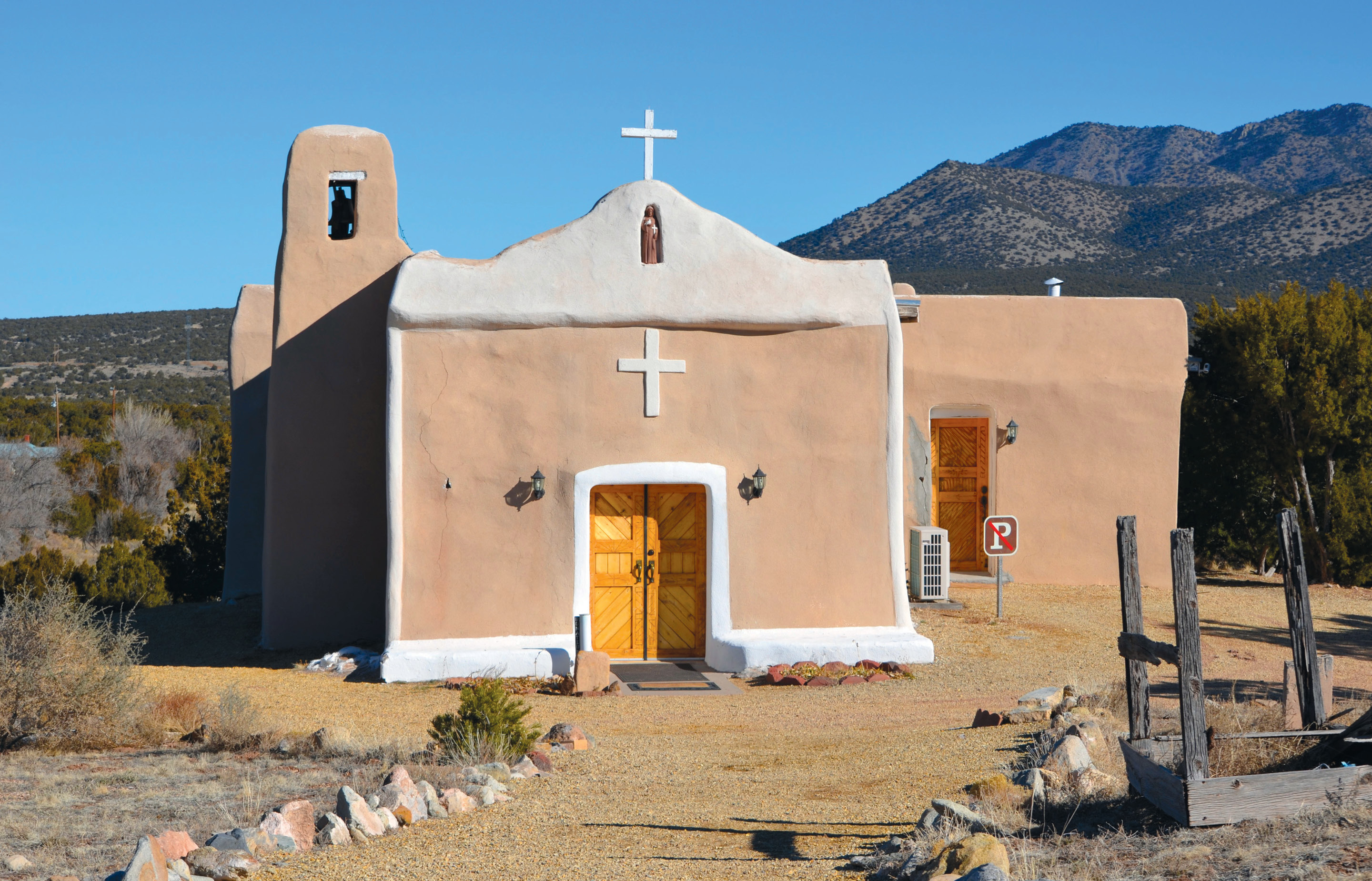 Image of old adobe mission church in New Mexico